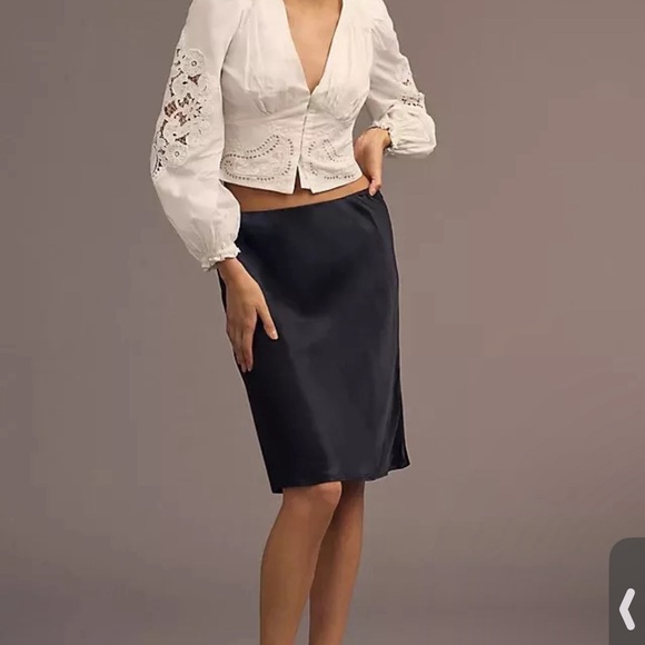 Farm Rio cotton lace paneled  blouse //white - Picture 7 of 8